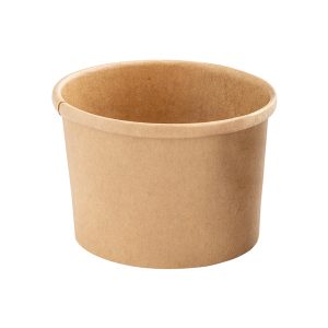 Bowl per zuppe monouso - 360 ml - cartoncino - avana - Signor Bio - conf. 25 pezzi
