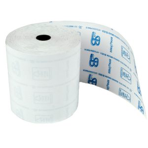 Rotolo registratore cassa - 57,5 mm x 60 m - diametro esterno 68 mm - anima 12 mm - 55 gr - carta termica BPA free - Sabacart - blister 10 pezzi