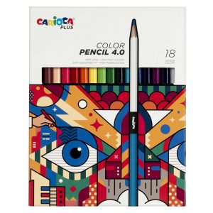 Matita colorata Color Pencil 4.0 - mina 4 mm - colori assortiti - Carioca Plus - conf. 18 pezzi