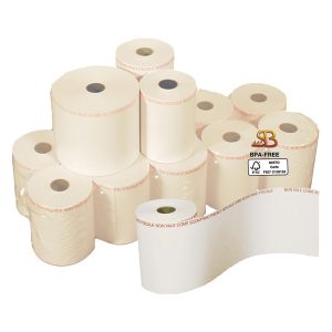 Rotolo per bilancia - 60 mm x 90 m - diametro esterno 88 mm - anima 25 mm - 55 gr - carta termica BPA free - Sabacart - blister 4 pezzi