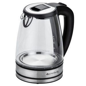 Bollitore elettrico cordless - caraffa in vetro - 2200 W - nero - Melchioni