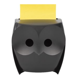 Dispenser gufo nero + ricarica Post it  Super Sticky Z Notes giallo - OWL-330 - 76 x 76 mm - 90 fogli - Post it