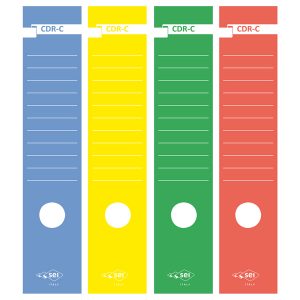 Copridorso CDR C - carta autoadesiva - 7 x 34,5 cm - rosso - Sei Rota - conf. 10 pezzi