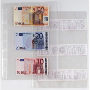 Buste forate Atla Porta Banconote e Scontrini - 6 spazi - PPL - 21 x 29,7 cm - trasparente - Sei Rota - conf. 10 pezzi