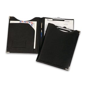 Portablocco in similpelle con tasca - nero - 24 x 31cm - Lebez