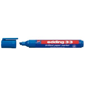 Marcatore 33 a base d'acqua - punta scalpello - 1 - 5 mm - blu - Edding