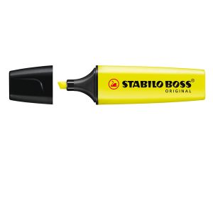 Evidenziatore Stabilo Boss Original - punta a scalpello - tratto 2 - 5 mm - giallo 24 - Stabilo