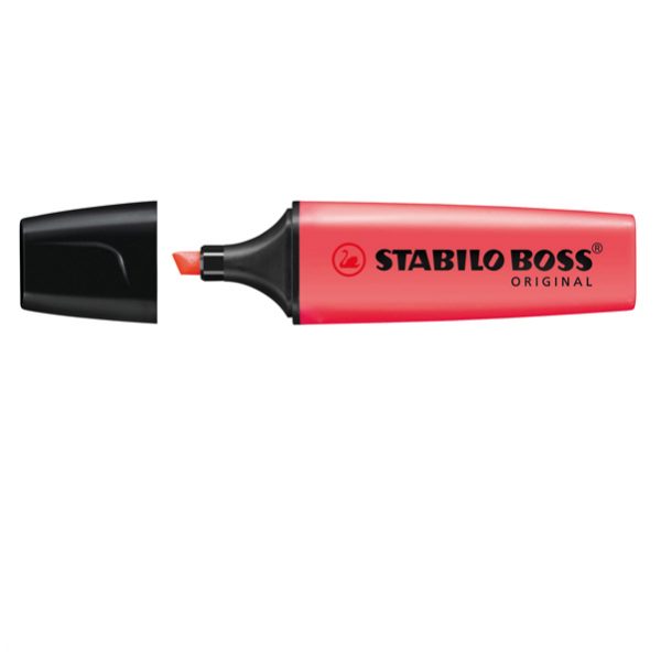 Evidenziatore Stabilo Boss Original - punta a scalpello - tratto 2 - 5 mm - rosso 40 - Stabilo