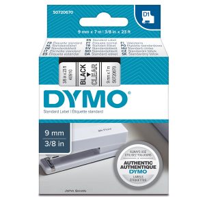 Nastro D1 409100 - 9 mm x 7 mt - nero/trasparente - Dymo