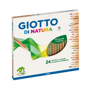Pastelli colorati Natura - diametro mina 3,8 mm - legno di cedro - colori assortiti - Giotto - astuccio 24 pezzi