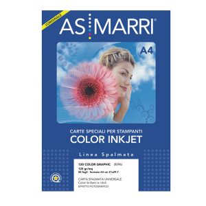 Carta Color Graphic - inkjet - A4 - 125 gr - 50 fogli - effetto opaco - bianco - As Marri