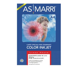 Carta Color Graphic - inkjet - A4 - 170 gr - 50 fogli - effetto opaco - bianco - As Marri