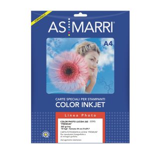 Carta fotografica - per inkjet - A4 - 265 gr - 10 fogli - effetto lucido - bianco - As Marri