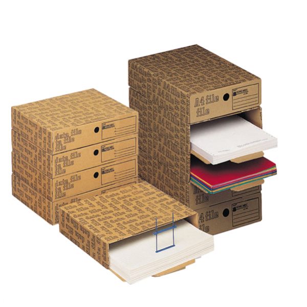 Scatola archivio A4 File - 26x8x35 cm - avana - Esselte Dox - Tecnoffice