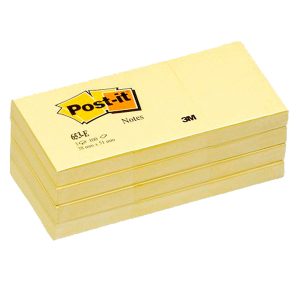 Blocco foglietti - 653 - 38 x 51 mm - giallo Canary - 100 fogli - Post it