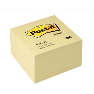 Blocco foglietti Cubo - 636-B - 76 x 76 mm - giallo Canary - 450 fogli - Post it