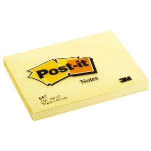 Blocco foglietti - 657 - 76 x 102 mm - giallo Canary - 100 fogli - Post it