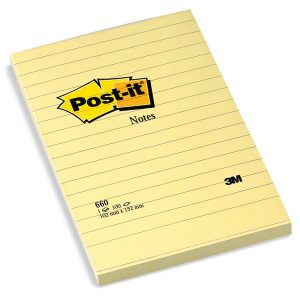 Blocco foglietti - 660 - a righe - 102 x 152 mm - giallo Canary - 100 fogli - Post it