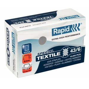 Punti Rapid Super Strong Textile - 43/6 - acciaio zincato - per tessuti - Rapid - conf. 10000 pezzi