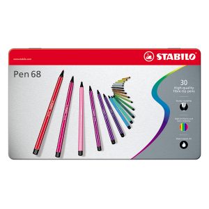 Pennarelli Pen 68 - colori assortiti - Stabilo - scatola in metallo 30 pezzi