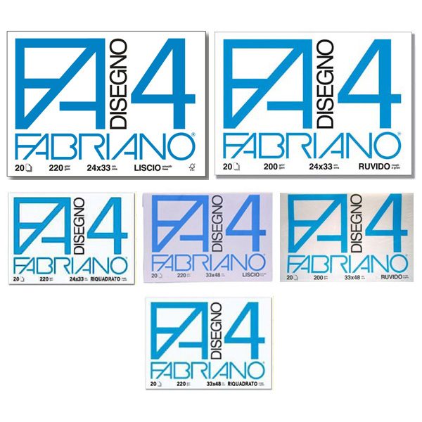 Album F4 - 24x33cm - 200gr - 20 fogli - ruvido - Fabriano - Tecnoffice