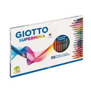 Pastello Supermina - mina 3,8 mm - colori assortiti - Giotto - astuccio 36 pezzi