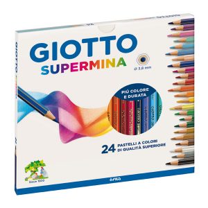 Pastello Supermina - mina 3,8 mm - colori assortiti - Giotto - astuccio 24 pezzi