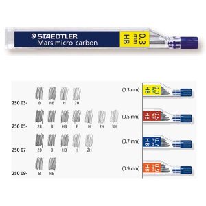 Astuccio 12 Mine Mars Micro - mina 0,5mm - gradazione H - Staedtler - conf. 12 astucci