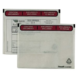 Busta adesiva Speedy Doc - con stampa ''contiene documenti'' - C6 (16,5 x 11 cm) - PPL/PE - trasparente - Favorit - conf. 100 pezzi