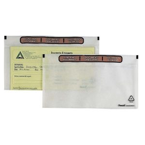 Busta adesiva Speedy Doc - con stampa ''contiene documenti'' - LD (23 x 11 cm) - PPL/PE - trasparente - Favorit - conf. 100 pezzi