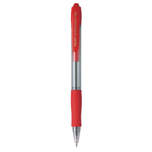 Penna a sfera a scatto Supergrip - punta media 1,0mm - rosso - pilot