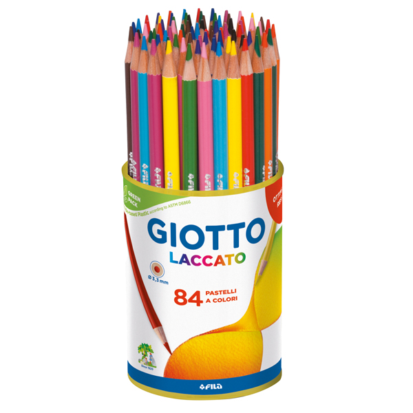 Pastelli - laccato - diametro mina 3,80 mm - colori assortiti - Giotto -  barattolo 84 pezzi - Tecnoffice