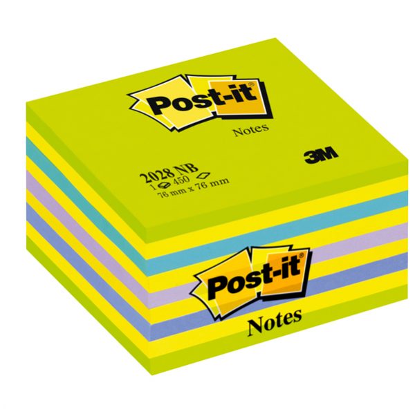 Blocco foglietti Cubo - 2028-NB - 76 x 76 mm - 72 gr - colori assortiti - 450 fogli - Post it