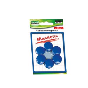Bottoni magnetici - diametro 2 cm - blu - Lebez - blister 12 pezzi