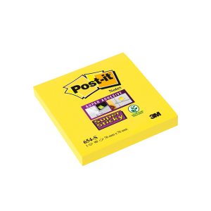 Blocco foglietti Post it  Super Sticky - 654-S - 76 x 76 mm - giallo oro - 90 fogli - Post it