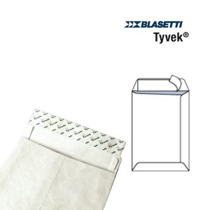Busta a sacco Postyvek - strip adesivo - 22,9 x 32,4 cm - 55 gr - tyvek - bianco - Blasetti - conf. 100 pezzi