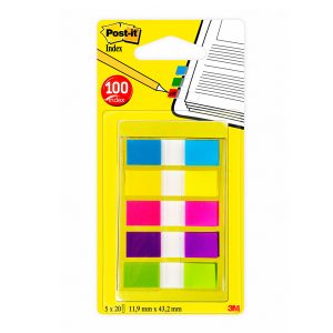 Segnapagina Post it  Index Mini - 683-5CBEU - 12 x 43,1 mm - 5 colori vivaci - Post it  - conf. 100 pezzi