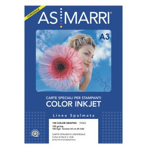 Carta Color Graphic - inkjet - A3 - 125 gr - 100 fogli - effetto opaco - bianco - As Marri