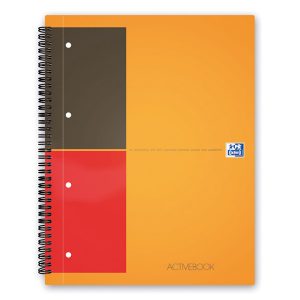 Blocco spiralato International Activebook - 1 rigo con margine - 240 x 297mm - 80gr - 80 fogli - Oxford