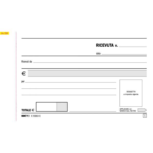 Blocco Ricevute Generiche - 2 Copie Cr 826