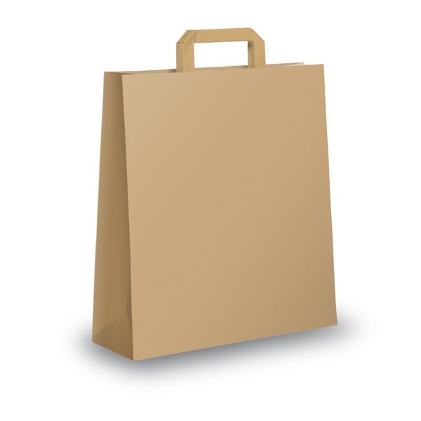 Shopper - maniglie piattina - 45 x 15 x 50 cm - carta kraft - avana -  Mainetti Bags - conf. 25 pezzi - Tecnoffice