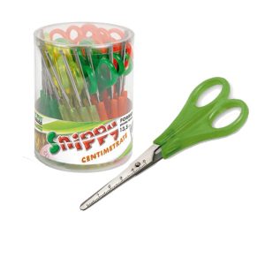 Forbice Snippy - centimetrata - punta tonda - 13,5 cm - lama acciaio inox - colori assortiti - Lebez - conf. 24 pezzi