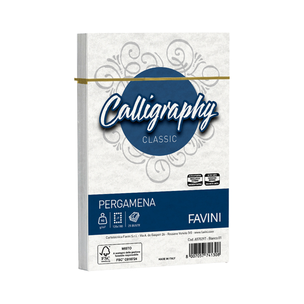 Carta Calligraphy Pergamena - A4 - 90 gr - perla 10 - Favini - conf.