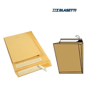 Busta a sacco Mailpack - soffietti laterali - fondo preformato - strip adesivo - 19 x 26 x 4 cm - 80 gr - avana - Blasetti - conf. 10 pezzi