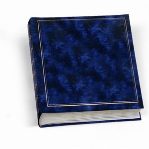 Album portafoto in vinile - blu - 30 x 33cm - 50fg - fogli in cartoncino con velina - Lebez