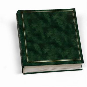 Album portafoto in vinile - verde - 30 x 33 cm - 50 fg - fogli in cartoncino con velina - Lebez