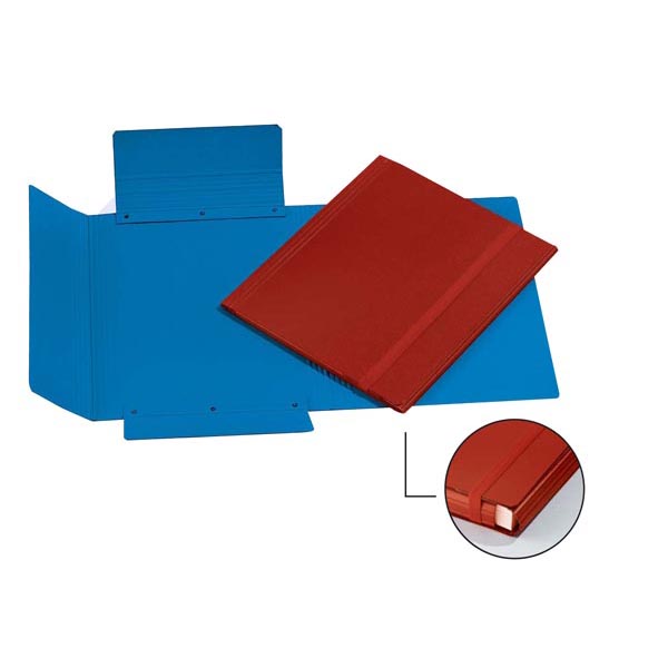 ESSELTE Cartellina con elastico - presspan - 3 lembi - 870 gr - 25x35 cm -  blu - Cartelline con Lembi
