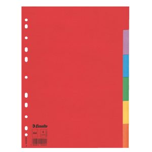 Separatore Economy - 6 tasti - cartoncino colorato 160 gr - A4 - multicolore - Esselte