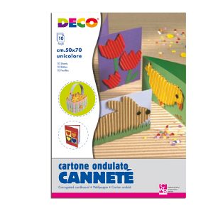 Cartoncino ondulato CannetE' 2206 - 50 x 70 cm - rosso - DECO - conf.10 pezzi