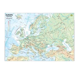 Carta geografica Europa - scolastica - plastificata - 29,7 x 42 cm - Belletti